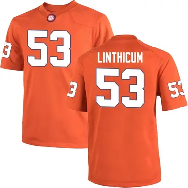 Men's Game Ryan Linthicum Clemson Tigers Team Color College Jersey - Orange